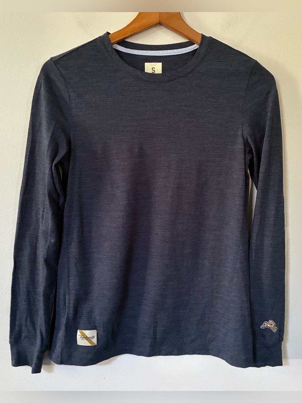 Tracksmith Merino Wool Harrier Long Sleeve Blue T-Shirt